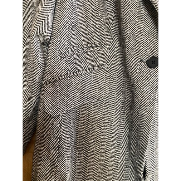 City Chic Sleek Fur Coat Women’s Size S/16 Herringbone Tweed Removable Fur Colla - Picture 4 of 13